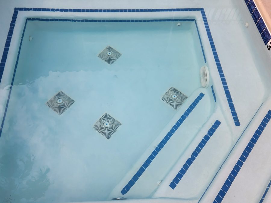 Resurfaced commercial pool and tiled steps