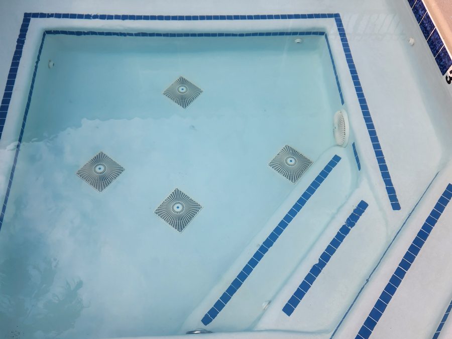 Commercial pool with new plaster