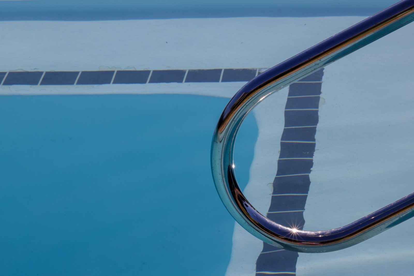 Pool water and surrounding deck