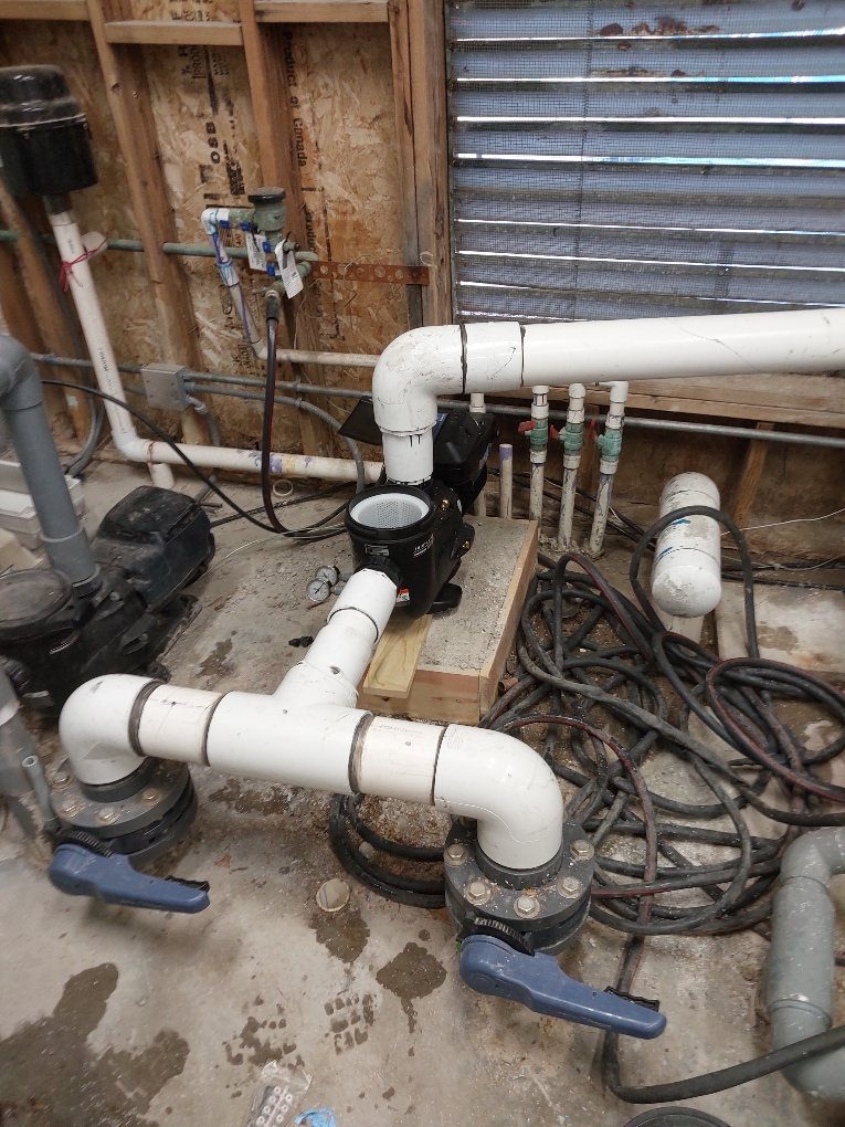 Commercial pump room plumbing installed by Fresh & Clear