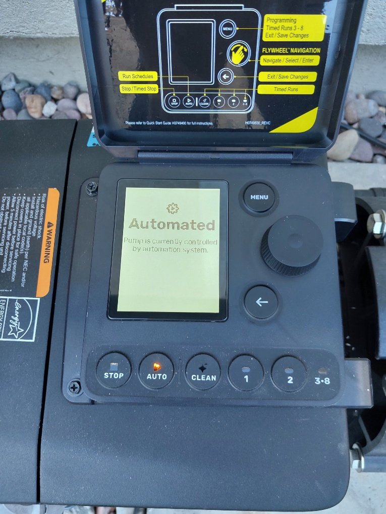 Variable-speed pool pump keypad being programmed