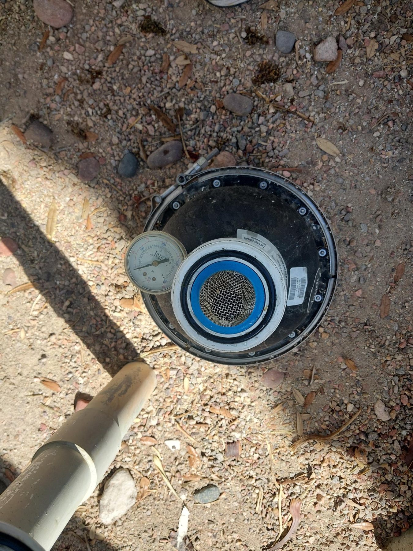 In-floor cleaning water valve opened in the ground