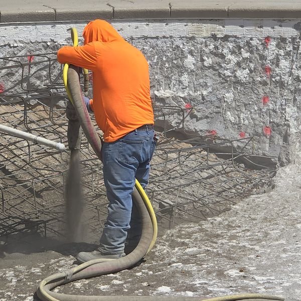 Commercial remodel: shotcrete on new steps by Fresh & Clear Pool Service
