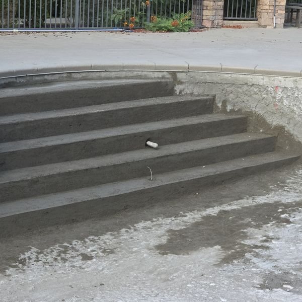 Rebuilt steps before plaster by Fresh & Clear Pool Service